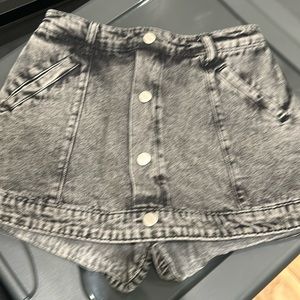 Denim mini skort
